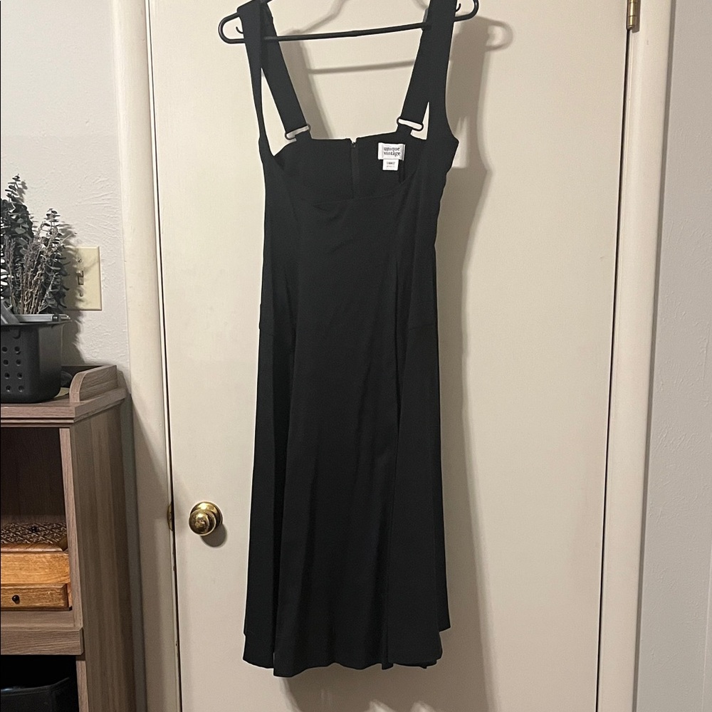 Unique Vintage Black Pinafore Dress